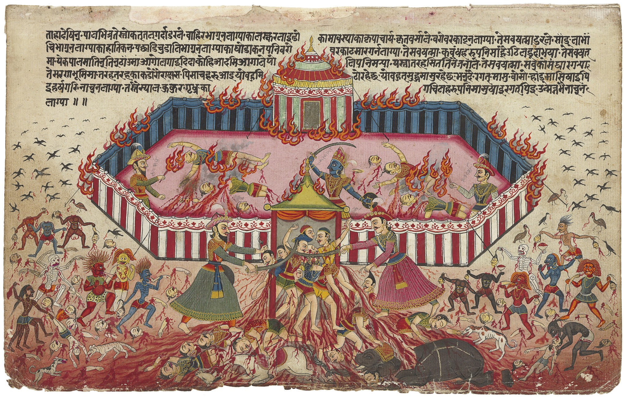 An illustration from the Mahabharata. Nepal, c. 1800. Christies/Wiki Commons. An illustration from the Mahabharata. Nepal, c. 1800. Christies/Wiki Commons.