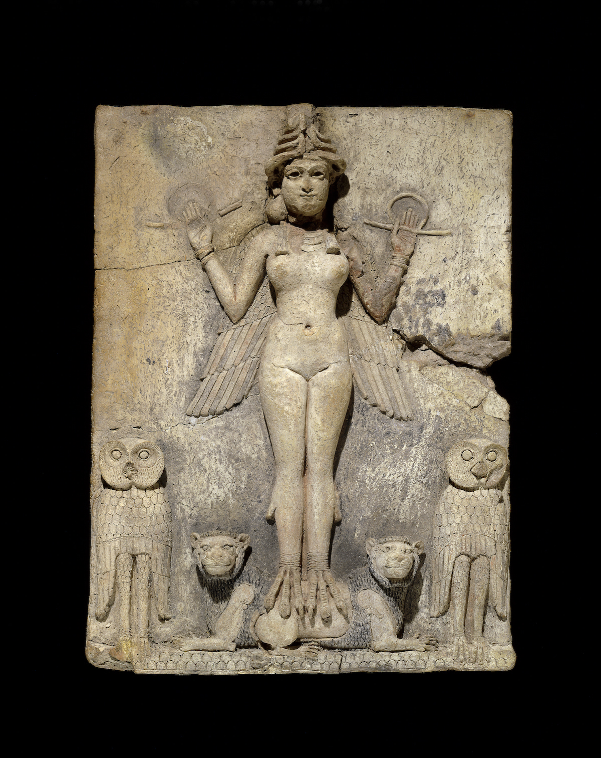 The Queen of the Night, clay relief, southern Iraq, c.1792-1750 BC. Trustees of the British Museum. The Queen of the Night, clay relief, southern Iraq, c.1792-1750 BC. Trustees of the British Museum.