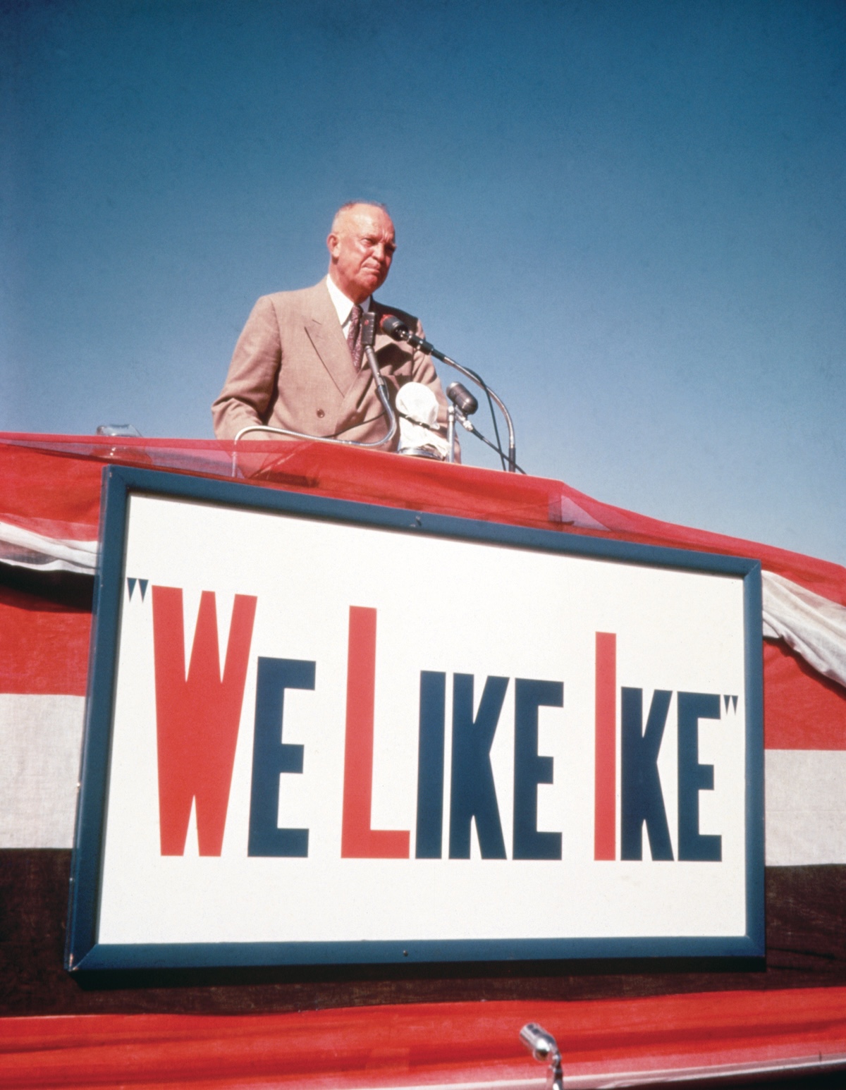 Dwight D. Eisenhower campaigning in Lubbock, Texas, 1952. Bettmann/Getty Images. Dwight D. Eisenhower campaigning in Lubbock, Texas, 1952. Bettmann/Getty Images.