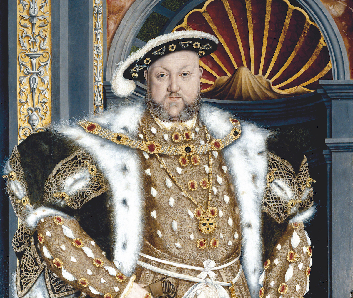 Portrait of Henry VIII, from the studio of Hans Holbein the Younger, c.1543. Bridgeman Images. Portrait of Henry VIII, from the studio of Hans Holbein the Younger, c.1543. Bridgeman Images.