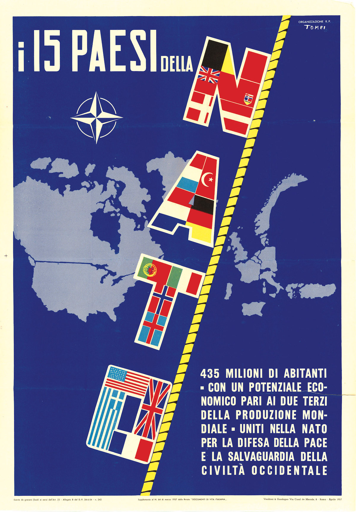 Italian poster for NATO, 1957. NARA. Public Domain. Italian poster for NATO, 1957. NARA. Public Domain.