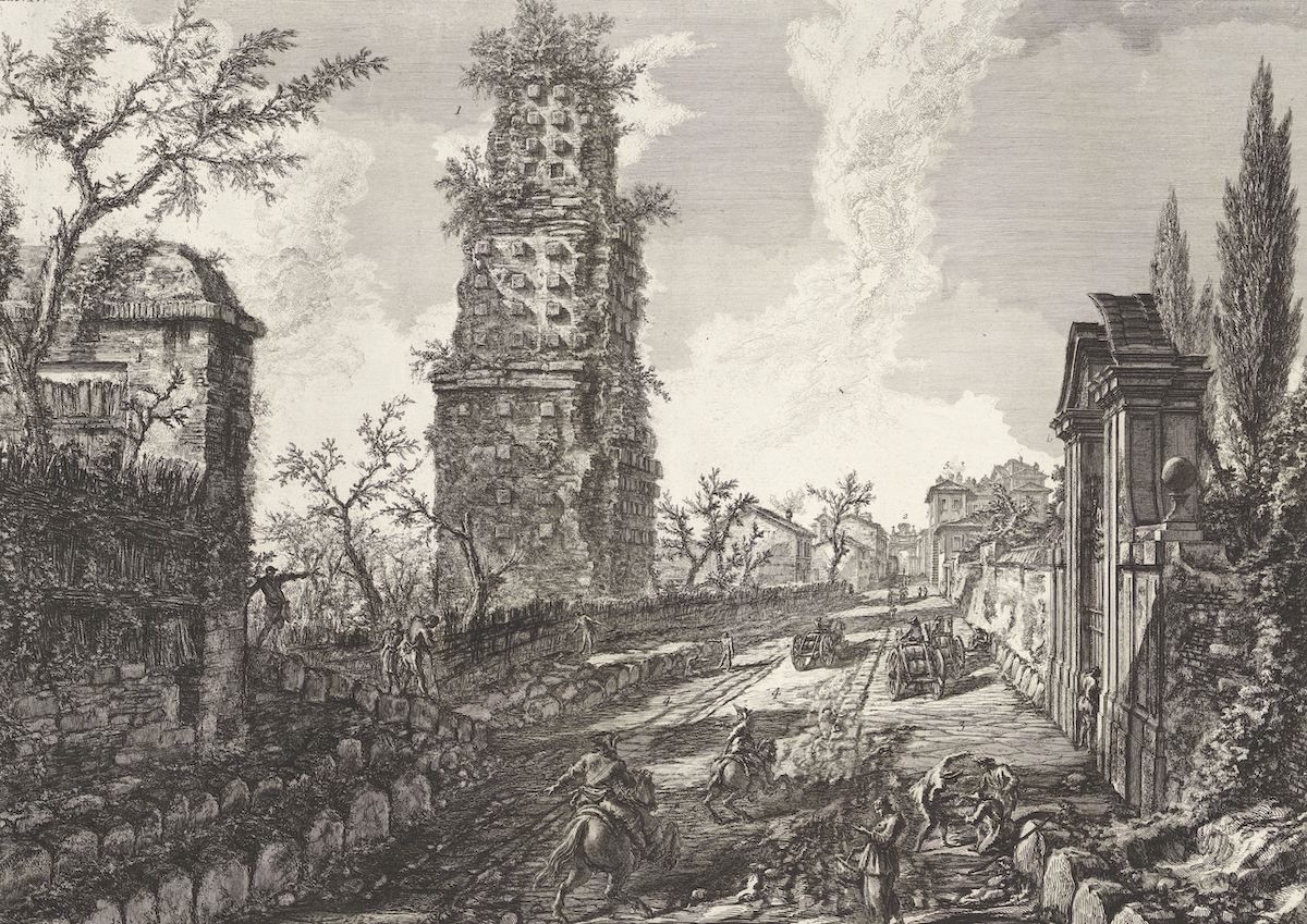 Tomb on Via Appia Antica near Albano. Engraving by Piranesi, 1764. Rijksmuseum, Amsterdam. Public Domain. Tomb on Via Appia Antica near Albano. Engraving by Piranesi, 1764. Rijksmuseum, Amsterdam. Public Domain.