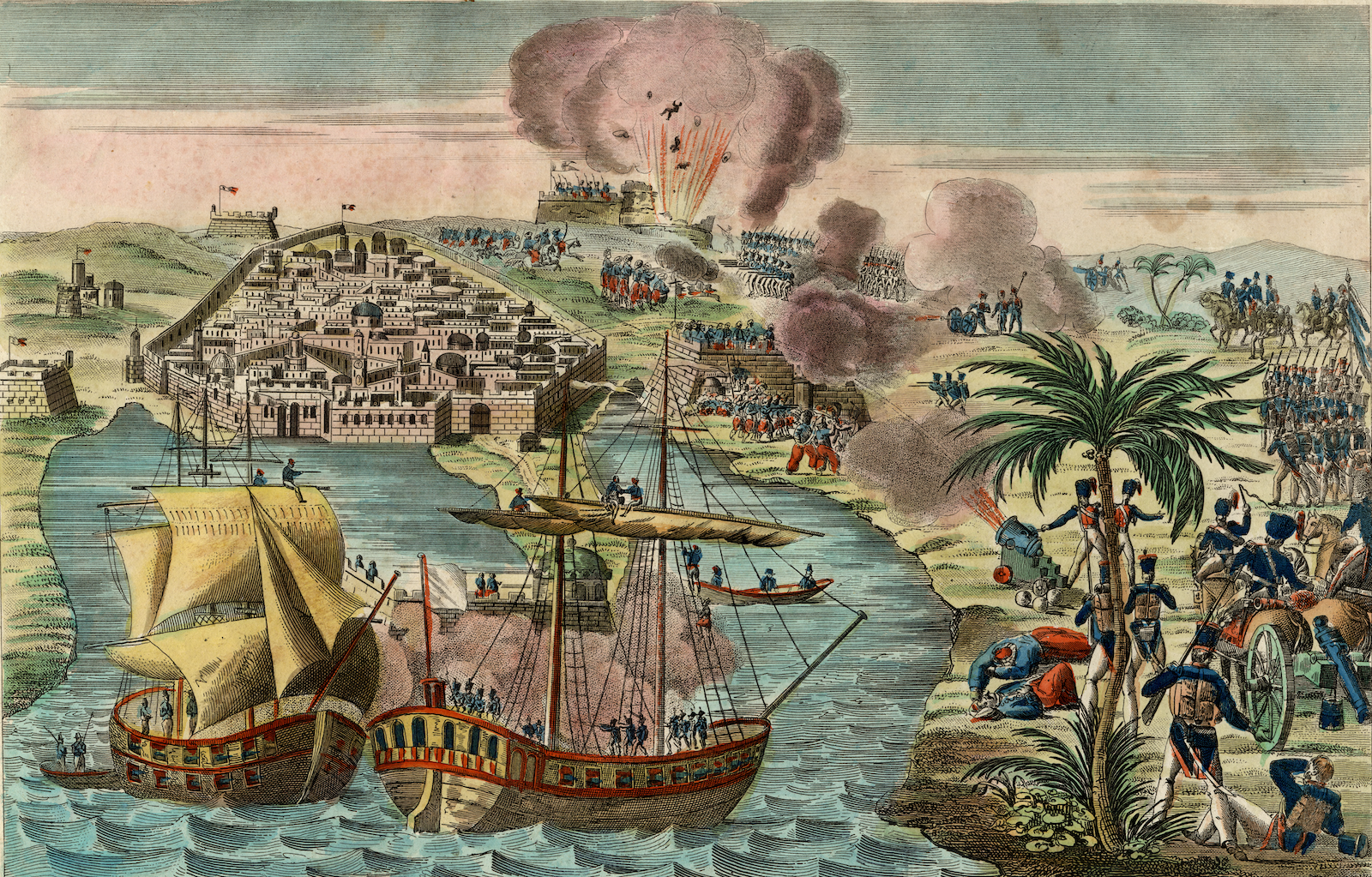 The bombardment of Algiers, 1830. Prints, Drawings and Watercolors from the Anne S.K. Brown Military Collection. Brown Digital Repository. Brown University Library. Public Domain. The bombardment of Algiers, 1830. Prints, Drawings and Watercolors from the Anne S.K. Brown Military Collection. Brown Digital Repository. Brown University Library. Public Domain.